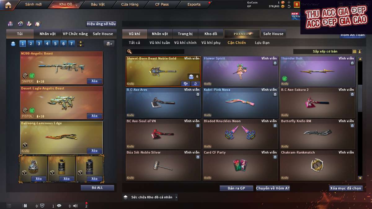 shop acc cf uy tin gia re